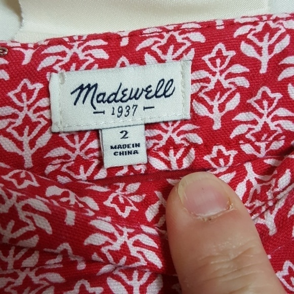 Madewell Tulip Tree Deck Shorts Red White Floral Coastal 2 - Picture 4 of 8